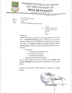 Soal Kasus Tanah TKD, Kades Buni Bakti Keluarkan Surat Pembatalan Penerbitan SPPT PBB